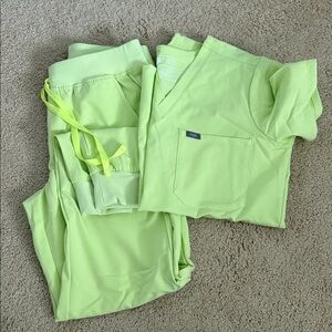 SEA MIST Jogger Scrub Pants and one pocket top